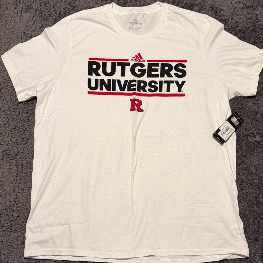 Adidas Men's White Rutgers University Short Sleeve Tee